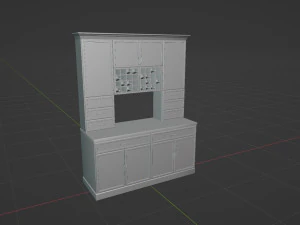 Modern Cabinet Hutch 3D Model