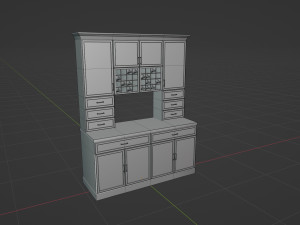 Modern Cabinet Hutch 3D Модель
