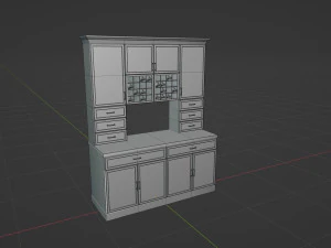Modern Cabinet Hutch 3D Model