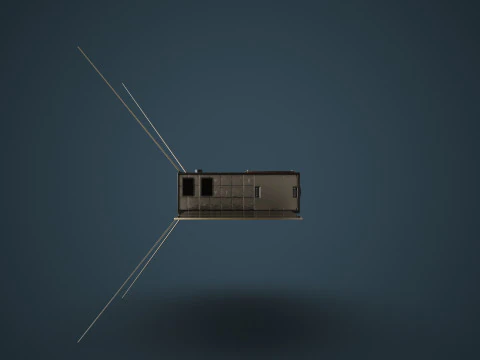 Sat&eacute;lite cubo Modelo 3D