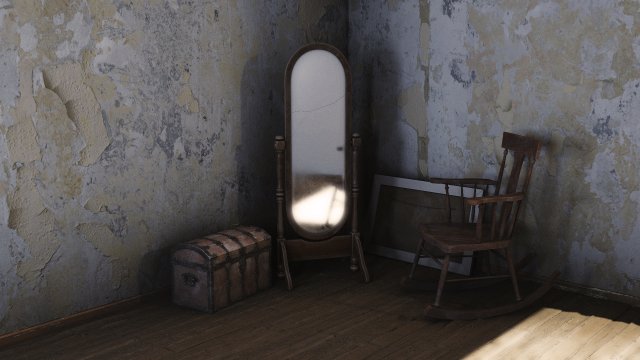 Antique Standing Mirror Model 3D .c4d .max .obj .3ds .fbx .stl .blend 