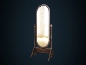 Antique Standing Mirror Model 3D