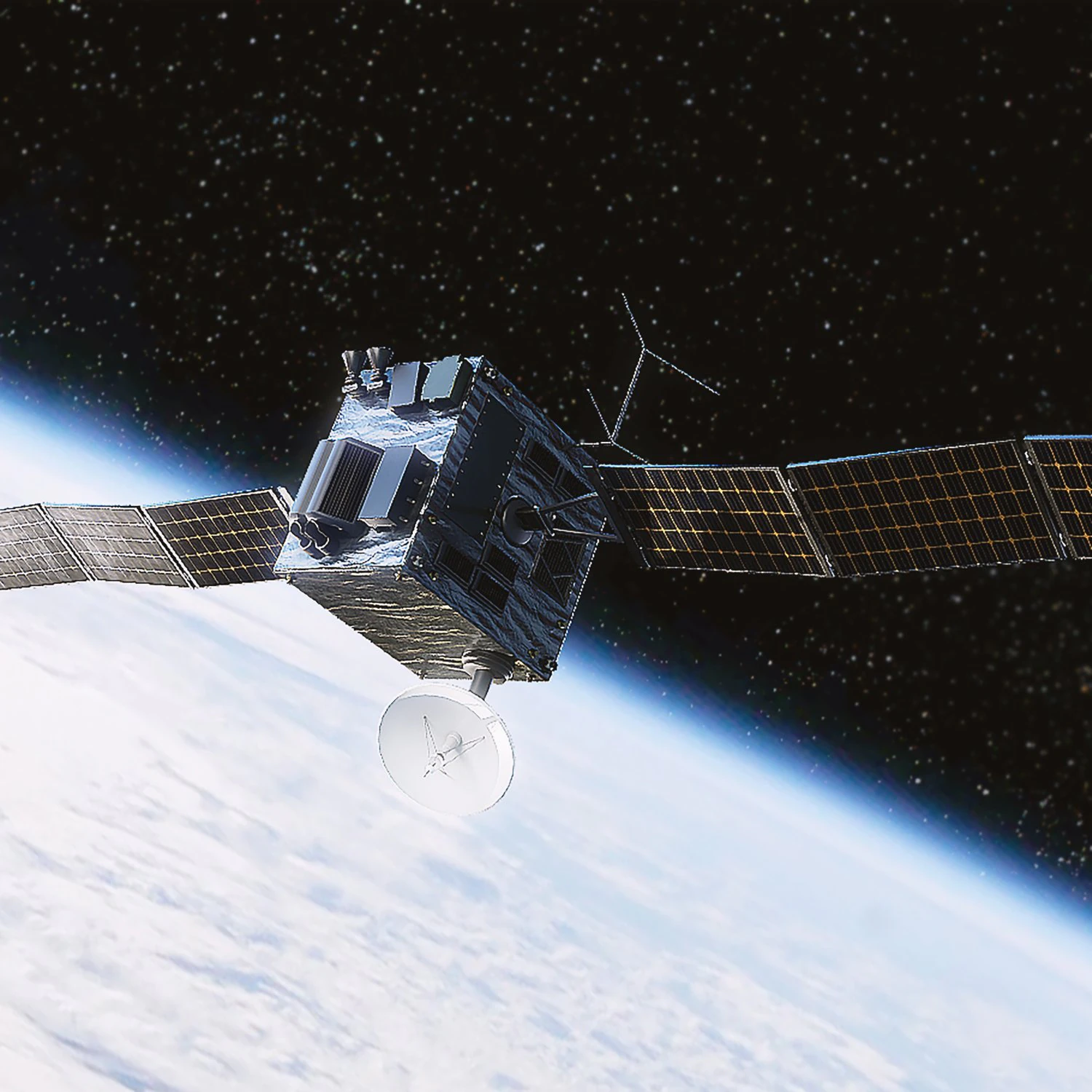 Surveillance Satellite 3D Model .c4d .max .obj .3ds .fbx .stl .blend