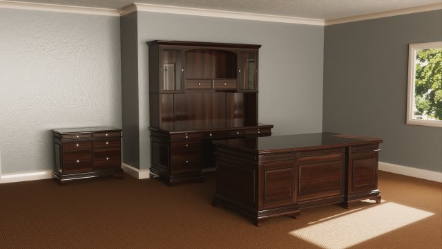 Classic Office Furniture 3D 模型 .c4d .max .obj .3ds .fbx .stl .blend 