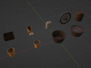 Barrels And Pots 3D Модель