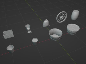 Barrels And Pots 3D Модель