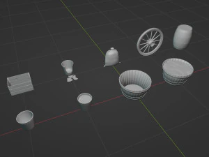 Barris e potes Modelo 3D