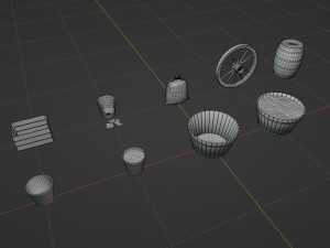 Barrels And Pots 3D Модель
