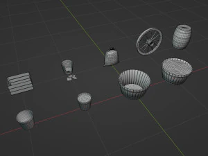 Barris e potes Modelo 3D