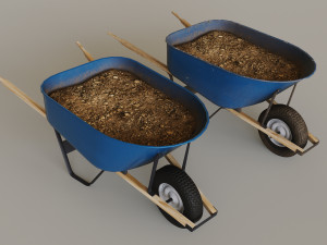 Outdoor Tools And Wheelbarrow 3Dモデル