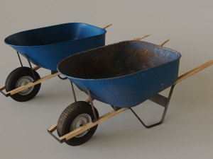 Outdoor Tools And Wheelbarrow 3Dモデル
