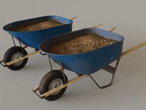 Outdoor Tools And Wheelbarrow 3Dモデル