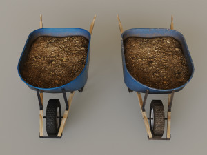 Outdoor Tools And Wheelbarrow 3Dモデル