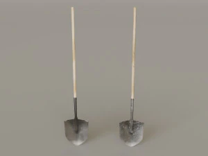 Outdoor Tools And Wheelbarrow 3D Model
