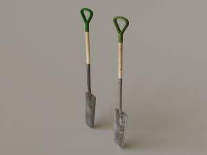 Outdoor Tools And Wheelbarrow 3Dモデル