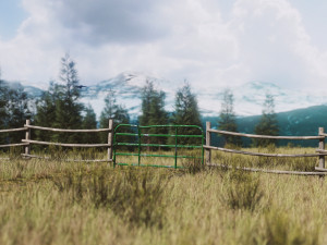 Mountain Fence Pack 3D Model