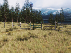 Mountain Fence Pack Model 3D