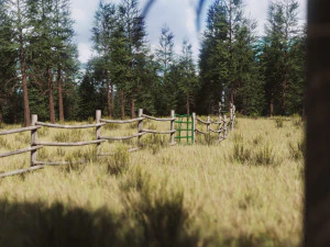 Mountain Fence Pack 3D Model