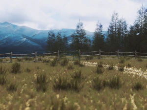 Mountain Fence Pack 3D Model