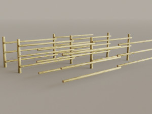 Mountain Fence Pack Model 3D