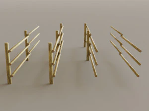 Mountain Fence Pack 3D Model