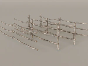 Mountain Fence Pack 3D Model