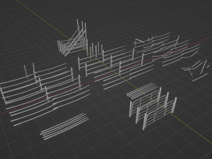 Mountain Fence Pack Model 3D