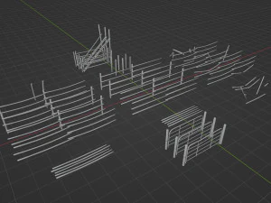 Mountain Fence Pack 3D Model