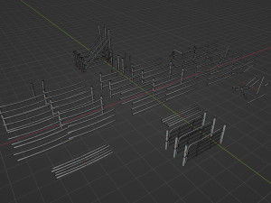 Mountain Fence Pack Model 3D
