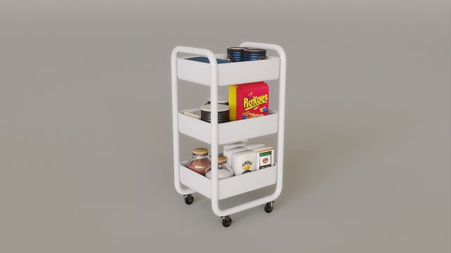 Utility Cart Model 3D .c4d .max .obj .3ds .fbx .stl .blend 