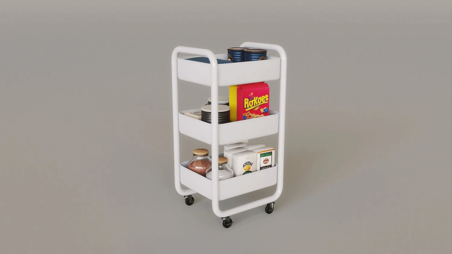 Utility Cart 3D Model .c4d .max .obj .3ds .fbx .stl .blend 