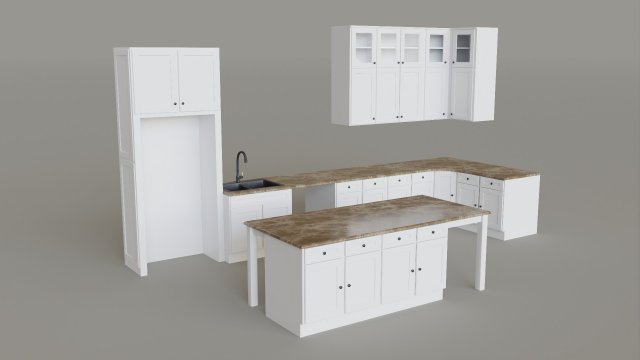 Kitchen Countertop Set 3D Model .c4d .max .obj .3ds .fbx .stl .blend 