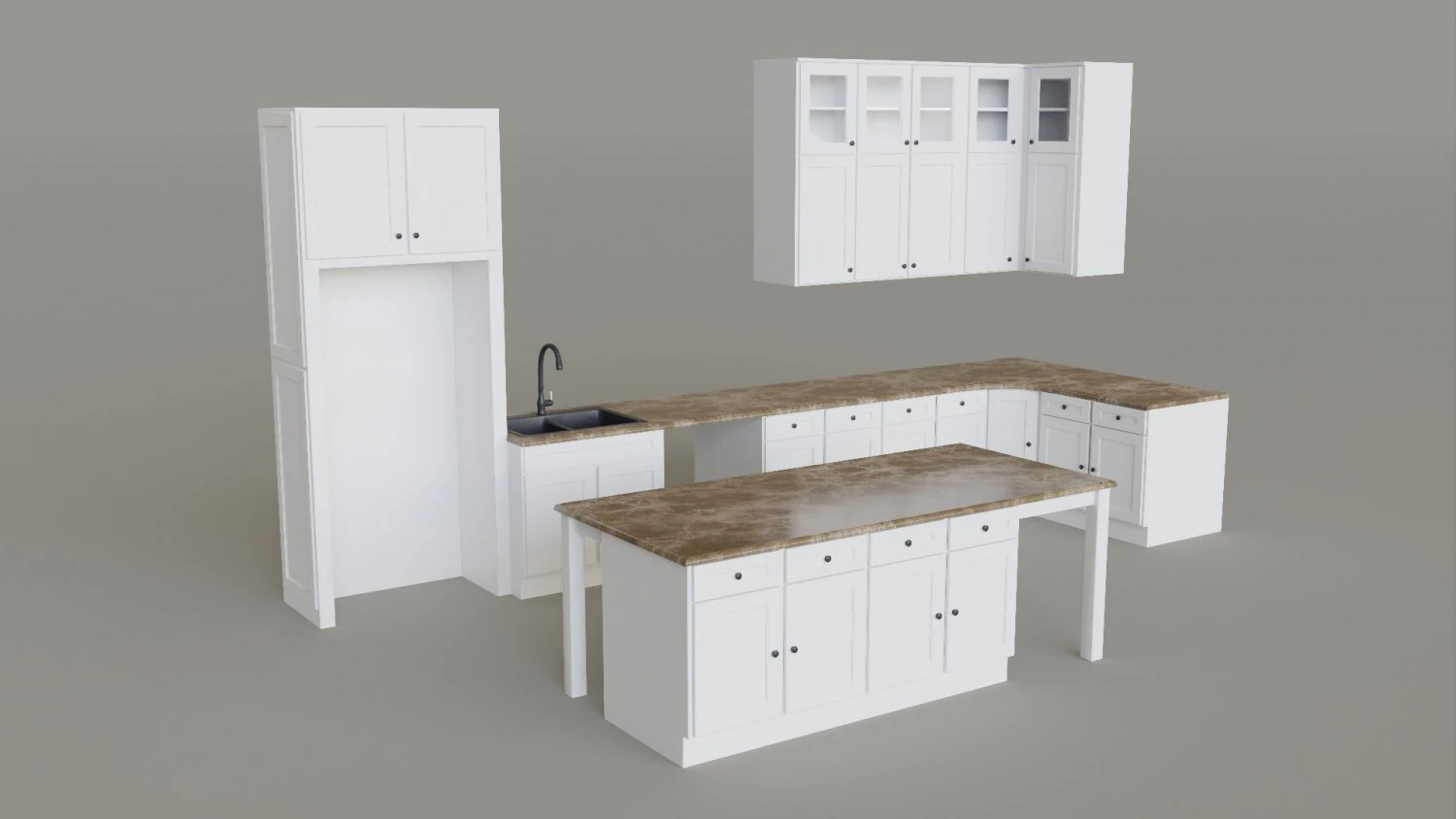 Kitchen Countertop Set 3D Model .c4d .max .obj .3ds .fbx .stl .blend 