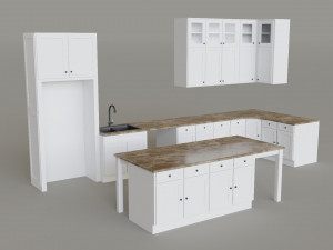 Kitchen Countertop Set 3D Model