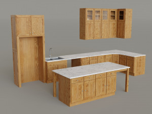 Kitchen Countertop Set 3D Model
