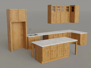 Kitchen Countertop Set 3D Model