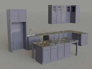 Kitchen Countertop Set 3D Model