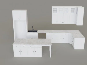 Kitchen Countertop Set 3D Model