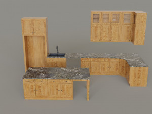 Kitchen Countertop Set 3D Model