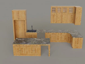 Kitchen Countertop Set 3D Model