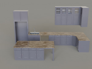 Kitchen Countertop Set 3D Model