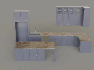 Kitchen Countertop Set 3D Model