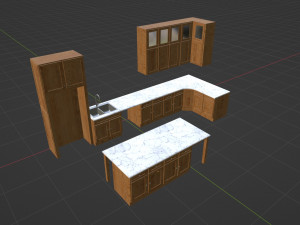 Kitchen Countertop Set 3D Model