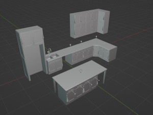 Kitchen Countertop Set 3D Model