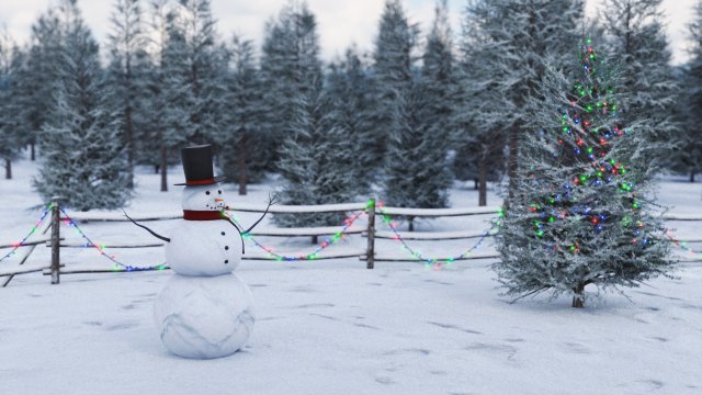 Snowman Wearing A Top Hat 3Dモデル .c4d .max .obj .3ds .fbx .stl .blend 