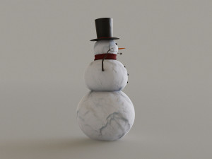 Snowman Wearing A Top Hat 3Dモデル