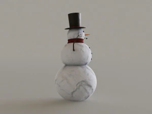 Snowman Wearing A Top Hat 3D Model