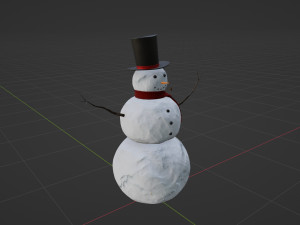 Snowman Wearing A Top Hat 3Dモデル