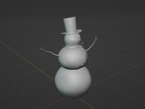 Snowman Wearing A Top Hat 3Dモデル