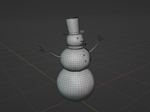 Snowman Wearing A Top Hat 3Dモデル